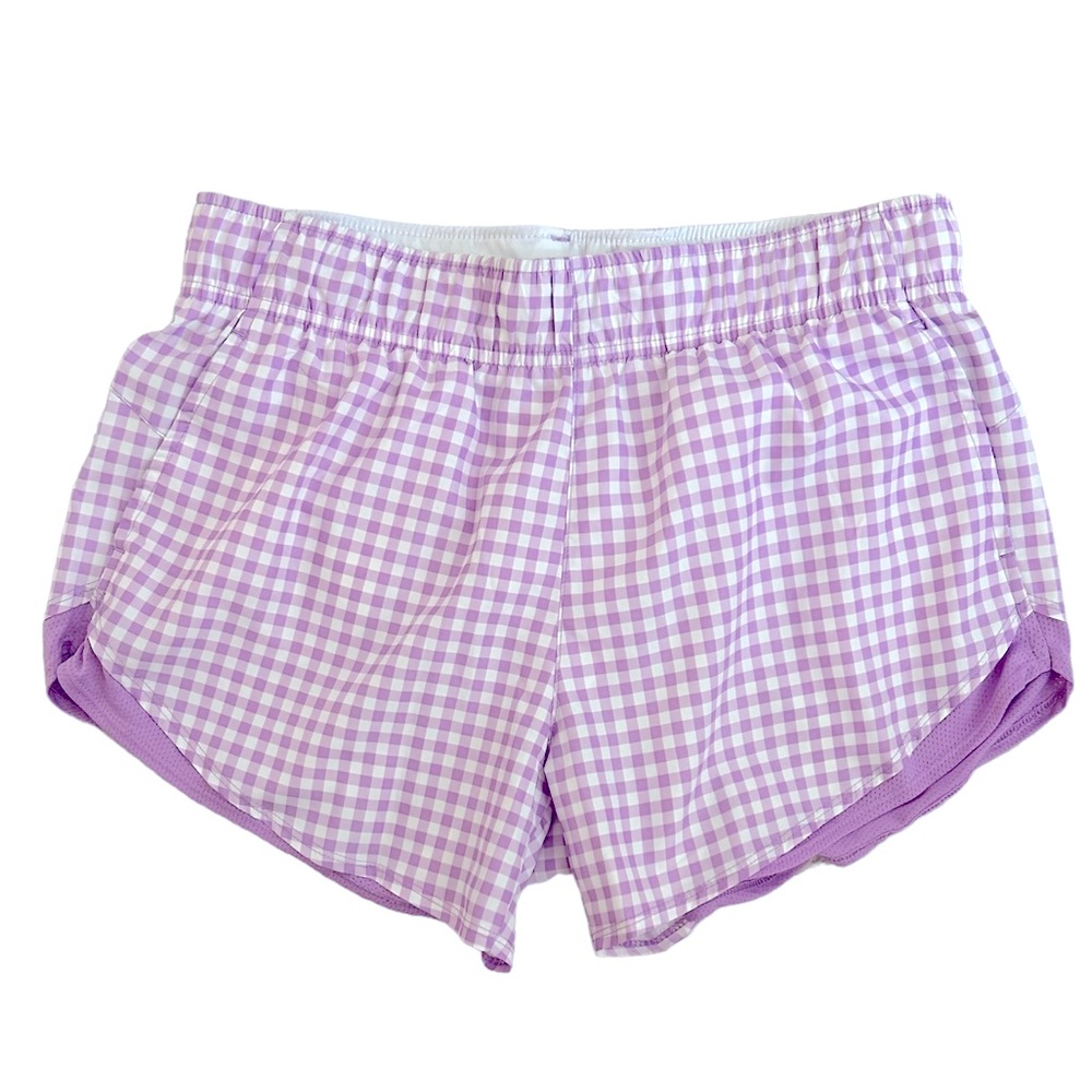 Gingham Athletic Shorts Lavender Size S